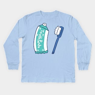 Toothpaste and Toothbrush Kids Long Sleeve T-Shirt